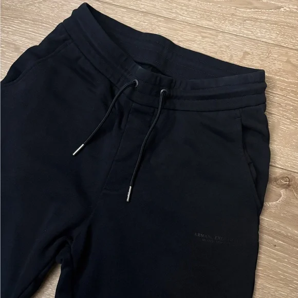 Armani Exchange Navy Logo Sweatpants - Picture 2 of 8